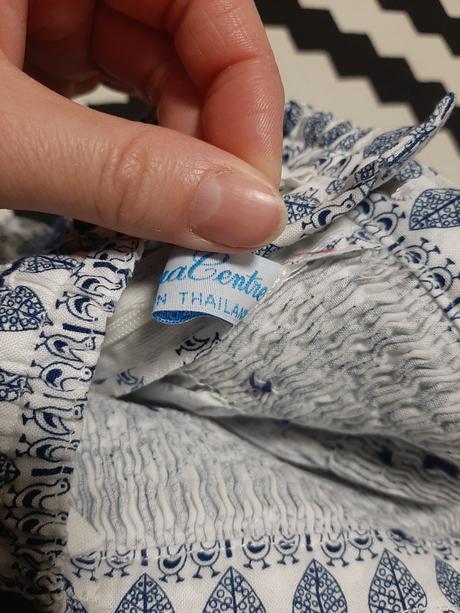 Nádherná vyšívaná suknička ako modrotlač z thajska, 104