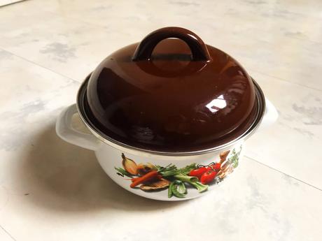 Smaltovaný hrniec + prikrývka 1l, 