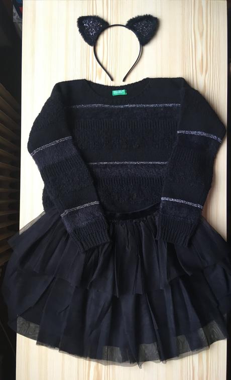 Kostým čierna mačka benetton veľ. 140, 