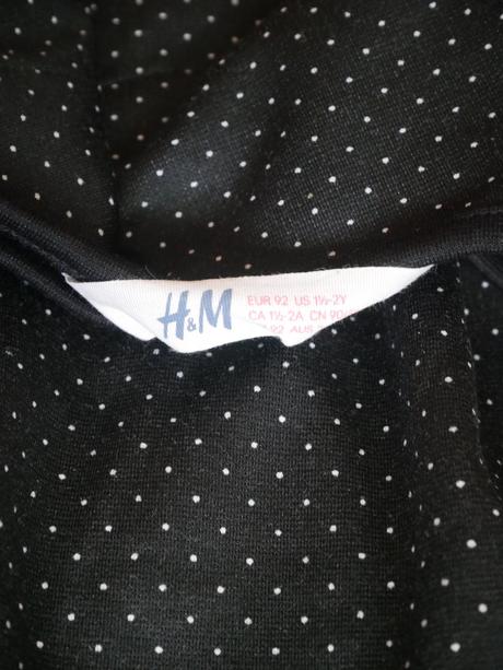Elegantné čierne šaty s bielymi bodkami a mašľou, h&m,92