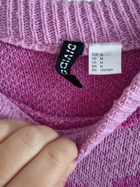 Dlhý ružový sveter h&m, h&m,m