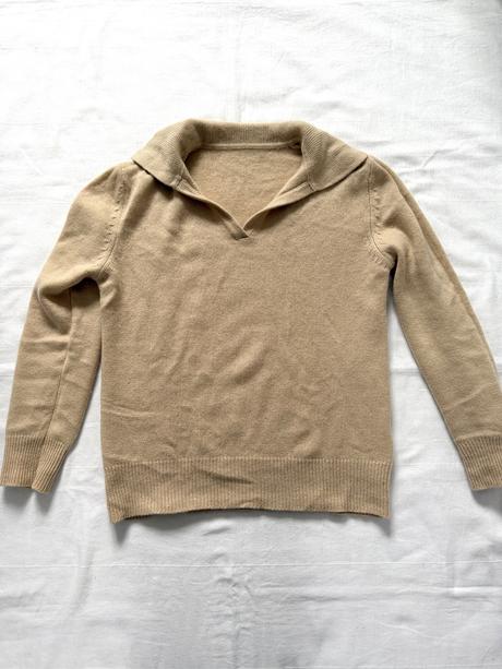 Luxusný sveter zo kašmíru klasický polo golier, m