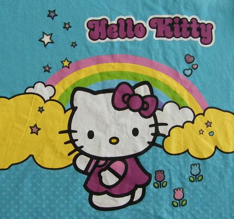 Bledomodre tricko hello kitty, 140