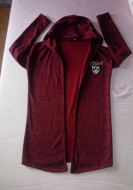 Bordový kardigán, s