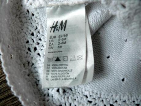 Biela milá čiapka h&m na 2-6 mesiacov,super stav, h&m,68
