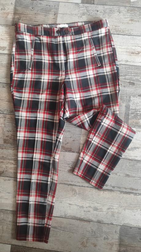 Károvane nohavice, h&m,46