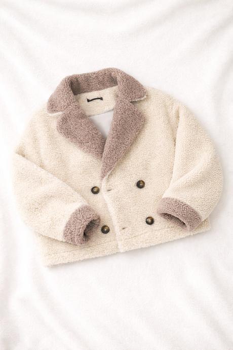 Krémový teddy kabát / sherpa kabát, m