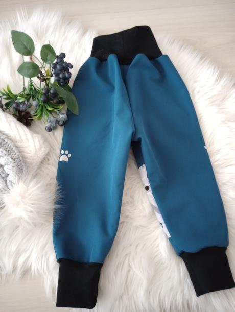 Rastúce softshellové nohavice - psíky, 86 - 146