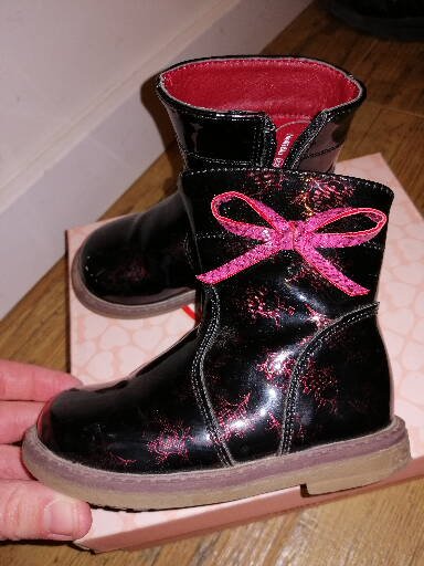 Bordové lakové čižmičky, nelli blu,22