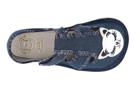 Ktr - prezuvky jeans mačička modré, 22
