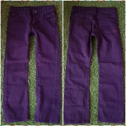 Fialové dievčenské rifliky na 152cm (11/12 rokov), 152