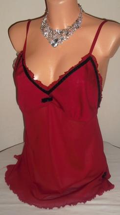 Sexy  bordova  kosielka s maslickami, m