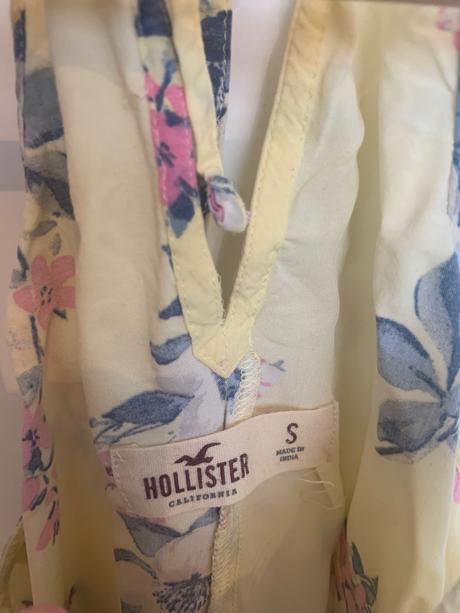 Hollister žltý kvetinkovy top s, hollister,s
