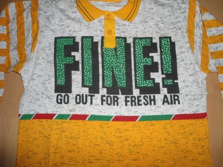 Žlto - biele uni tričko, 146