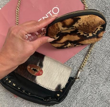 Luxusná kožená crossbody kabelka + taštička,