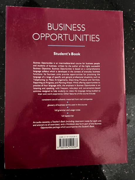 Business opportunity student book,