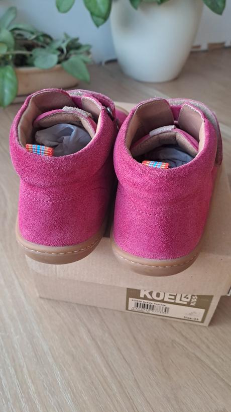 Barefoot topánky koel4kids velour fuchsia, koel4kids,33