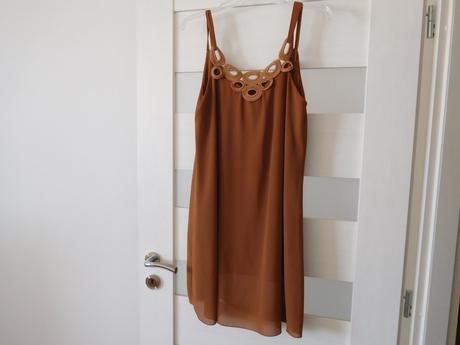 Šaty hnedé padavý materiál m/l, m