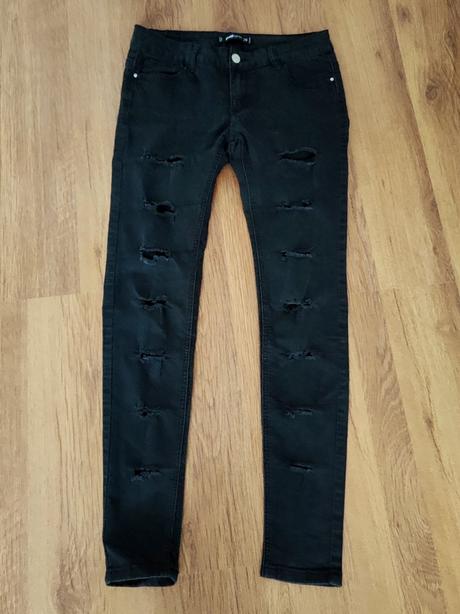 Elastické roztrhané rifle, fishbone,s