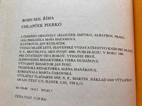 Chlapček pierko prvé vydanie 1980,