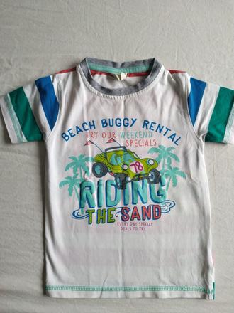 Milé tričko s motívom auta,pásiky na chrbte nové, 86