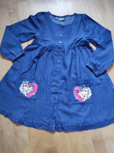 Riflové šaty 8r., bonprix,128