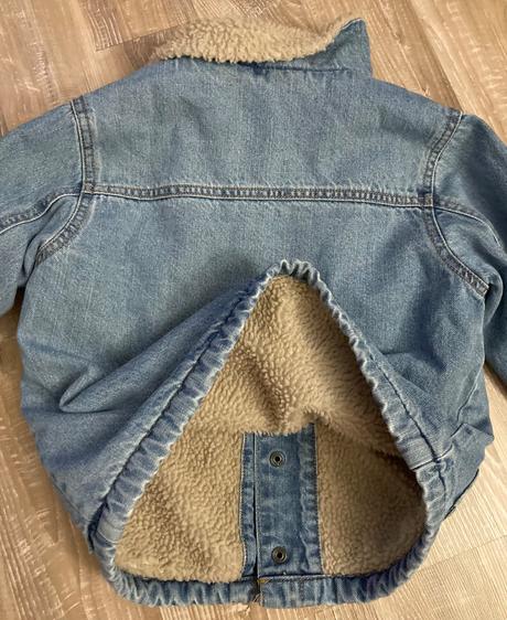 Next krásna oteplená riflová bundička s kožuškom, next,122