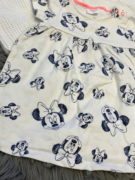 Dievčenské šaty minnie bielo tmavomodré (68), disney,68
