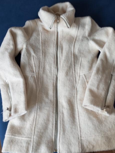 Biely kabát na zips, amisu,s