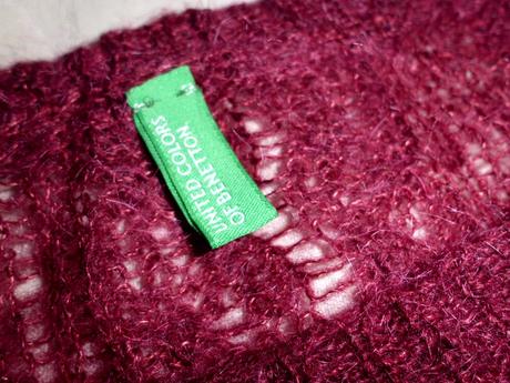 Oversize mohérový, benetton,xl