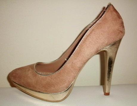 Skvelé zlato-béžové lodičky - aj na ples, 38