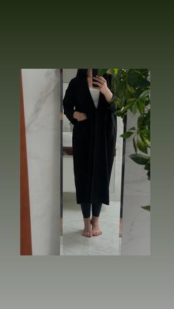 Čierny dlhý kabát/plášť monki, s