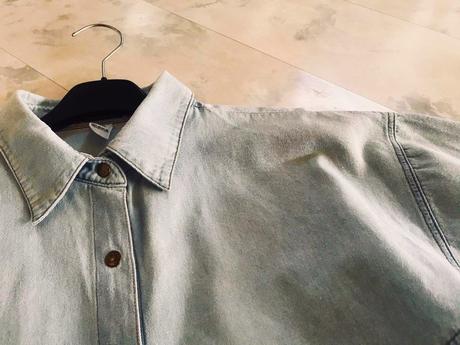 Krátka riflová košeľa na uväzovanie, xl