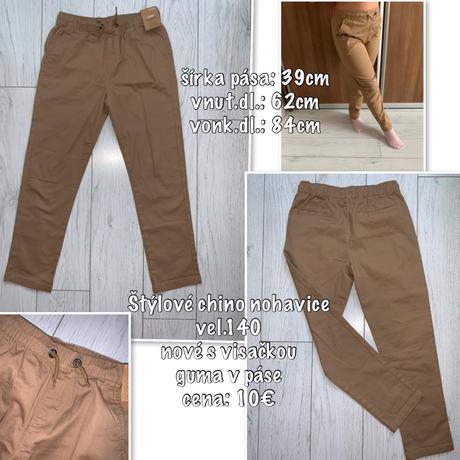 Chino nohavice nové s visačkou, 140