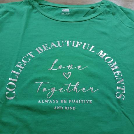 Jasnozelené dámske tričko s nápisom, f&f,46