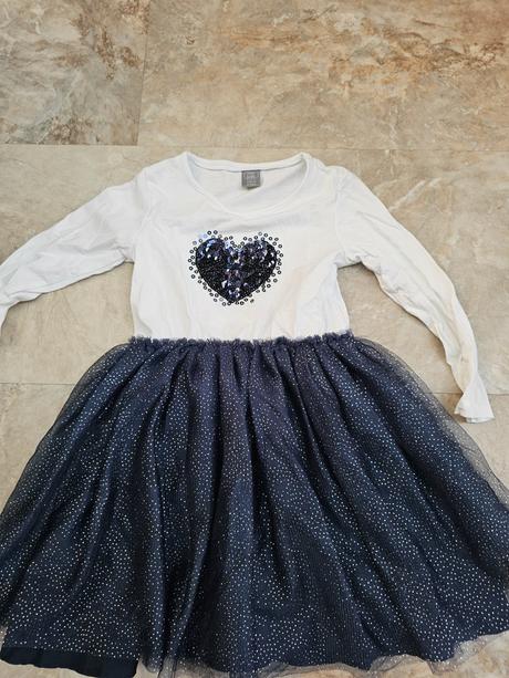 Bielomodré šaty 104, 104