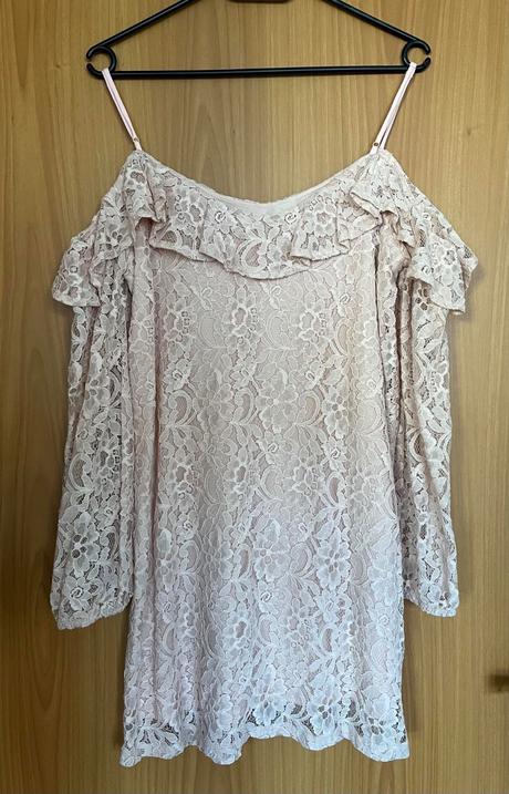 Ružové letné šaty s čipkou, mohito,s