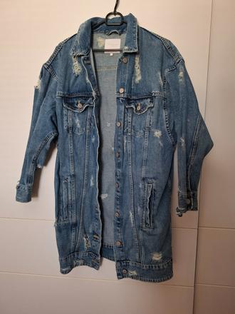 Predĺžená riflová bunda, zara,s