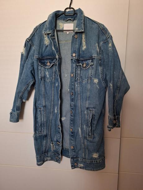 Predĺžená riflová bunda, zara,s