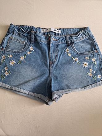 Kratasy riflove s kvietkami 6,50e, denim co,164