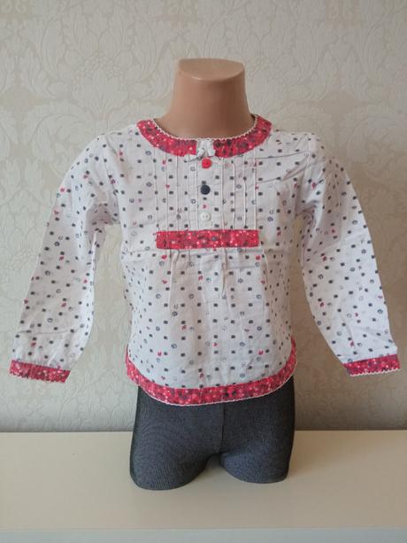 Dievčenská biela kvetovaná košeľa, 110