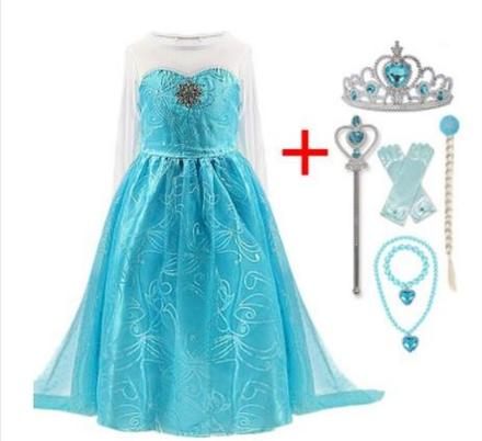 Kostým šaty elza frozen ľadové kráľovstvo vlečka,