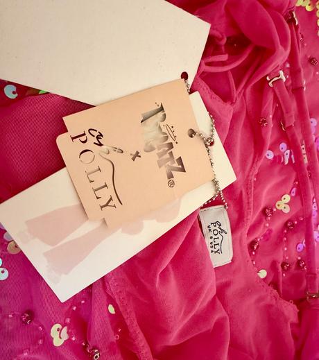 Luxusné oh polly ružové flitrové mini šaty, s