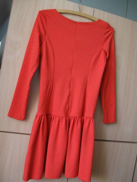 Dámske jarné/jesenné červené šaty, 36, 36