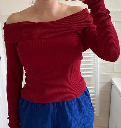 Tmavočervené tričko/svetrík, h&m, s/36, h&m,s