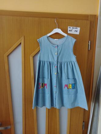 Dievčenské riflové šaty zn.bembi veľ.116, 116