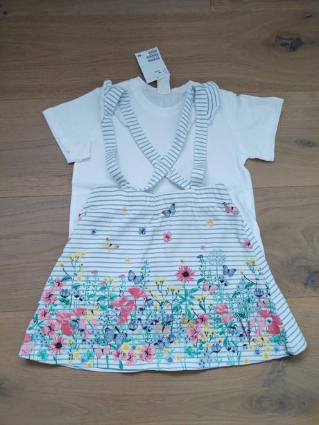 Sukňa na traky s tričkom, h&m,92