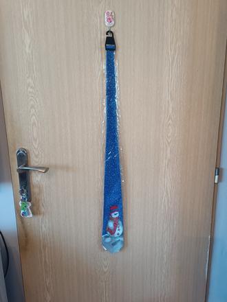 Vianočná kravata so snehuliakom- nová, 