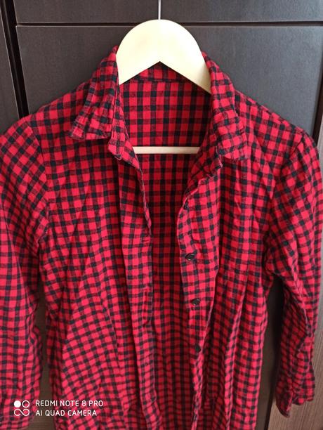 Červená kockovaná košeľa, s