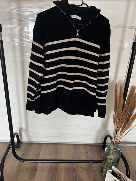 Zara pasikavy sveter so zipsom, zara,s